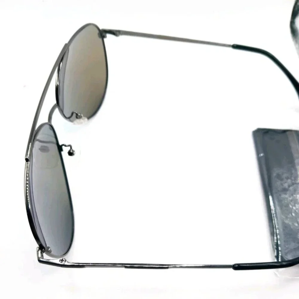 Aviation Style Sunglasses Metal Frame Blue Mirror Lenses UV400 New Unisex